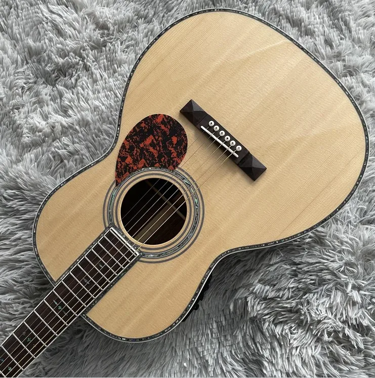 

New Hollow Body Acoustic Guitar 00042 solid Spruce top with EQ