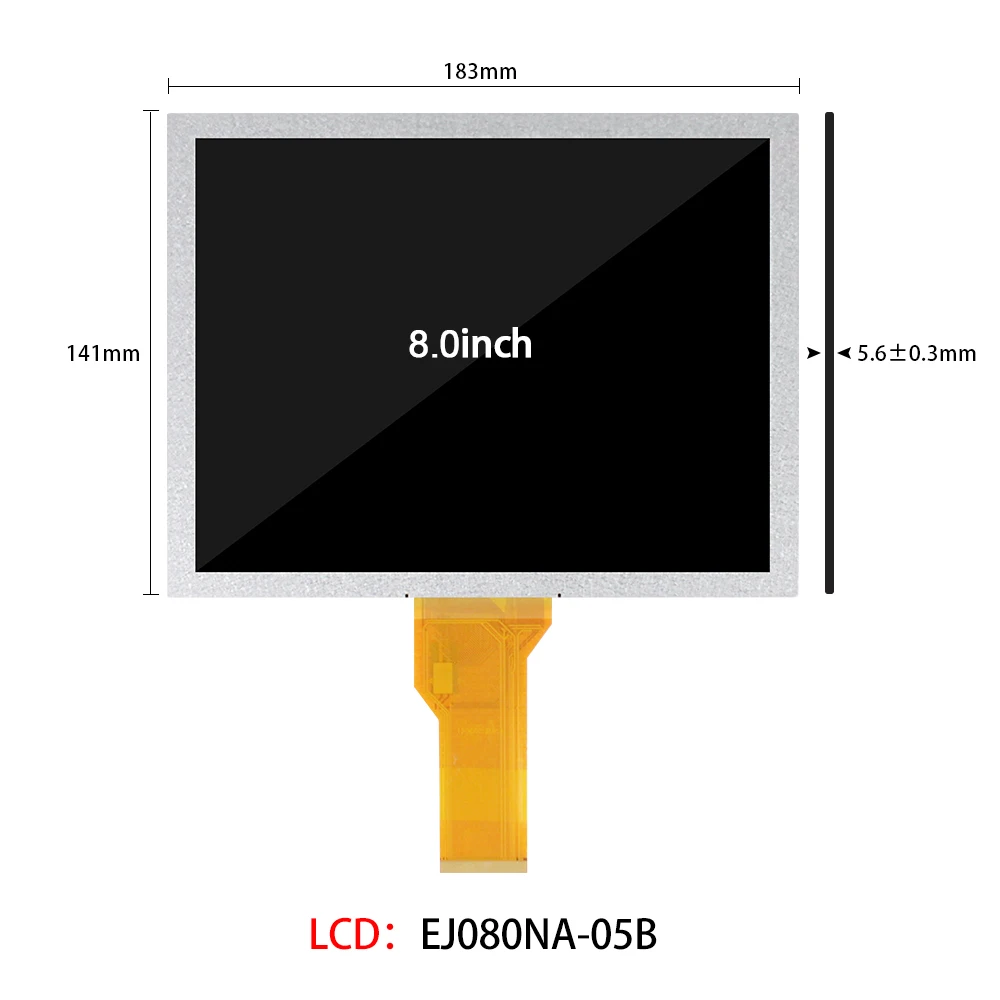 8.0 Inch ips LCD Module EJ080NA-05B Touchscreen Display screen 800(RGB)×600 RGB 50pins For Digital Photo Frame