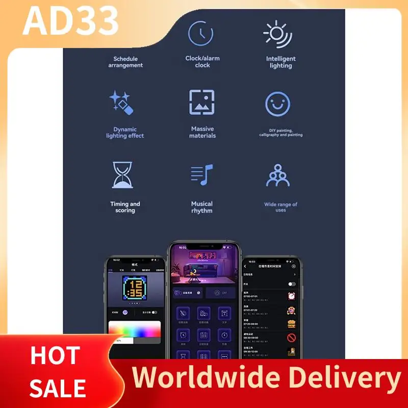 Top Deals Screen Text Animation Photo Frame LED Pixel Display Programmable Smart APP Control DIY