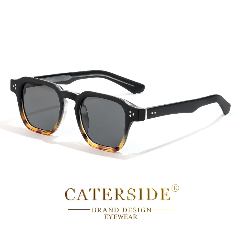 CATERSIDE Vierkante mode-zonnebril Heren Core Insert Temple Luxe merk zonnebril Dames Reizen Strandfeest Festival Geschenken