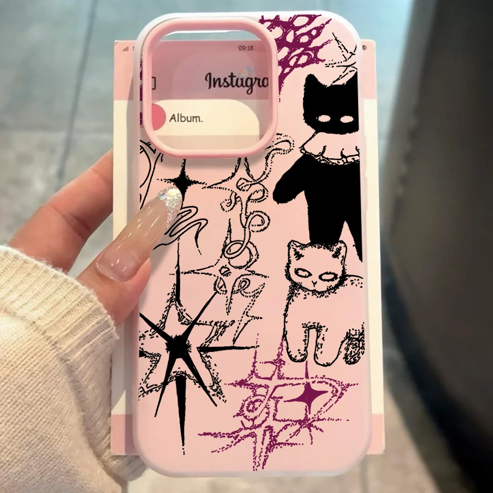 Für Samsung Galaxy S21 S26 S25 S24 S23 S22 Ultra Plus FE Hülle Koreanische Graffiti-Katzen-Abdeckung Für A37 A36 A54 A55 A56 Staubdichte Schutzhülle – Detail 5