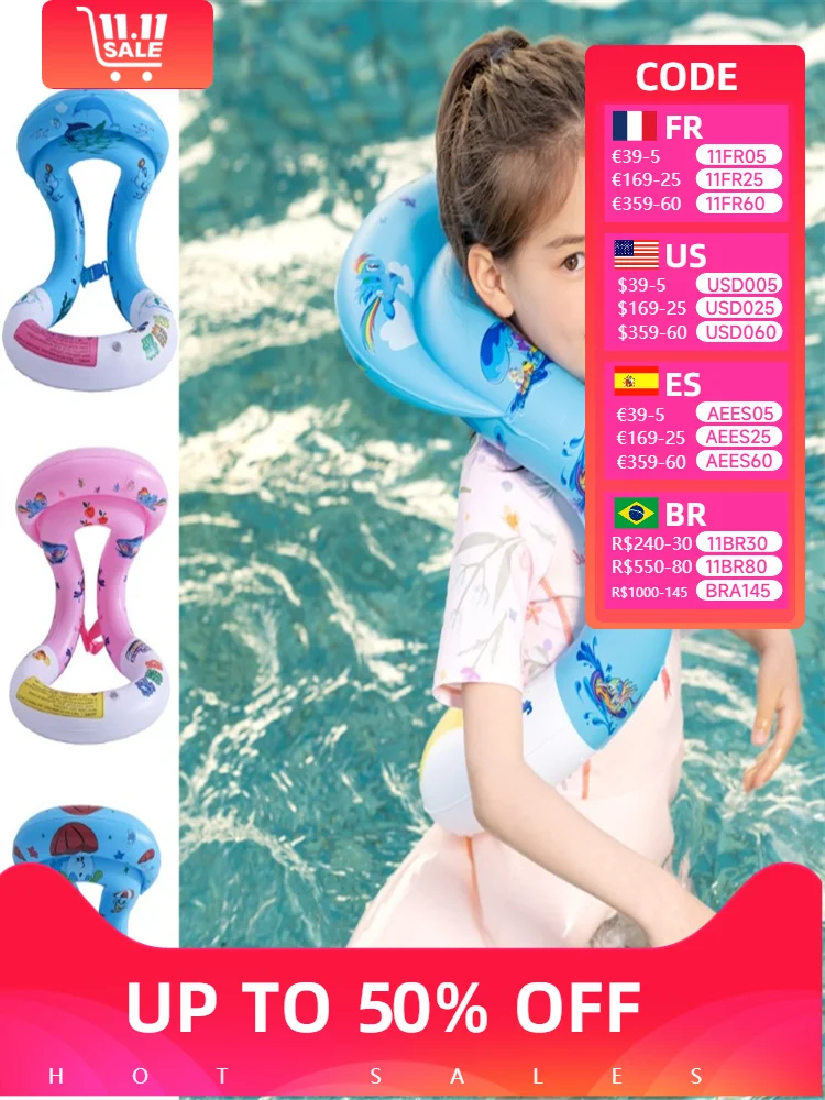 Baby Swimming Ring Child Swim Ring Vest Inflatable Swimming Circle Swim Pool Float Water Play Tube Pool Party Toy Pool Floaties