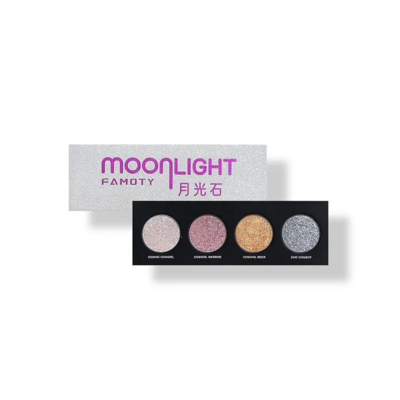 4 colori Super Shining Eyeshadow Glitter Palette Moondust Waterproof Shimmer Matte Eyes Pigment Highlight Make Up Cosmetic