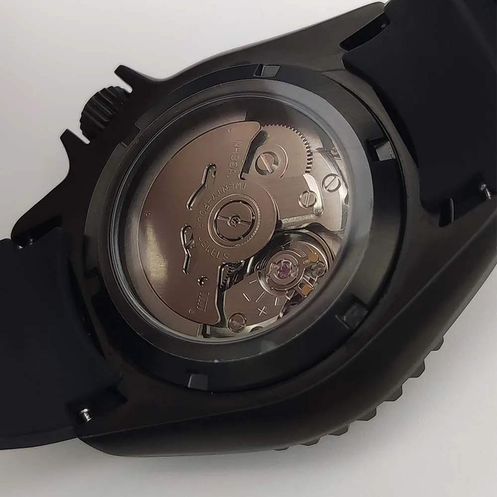 Men\'s Sapphire Watch Premium Brushed Black Case NH36 Automatic Mechanical Black Luminous Dial Men\'s Casual Fashion Watch