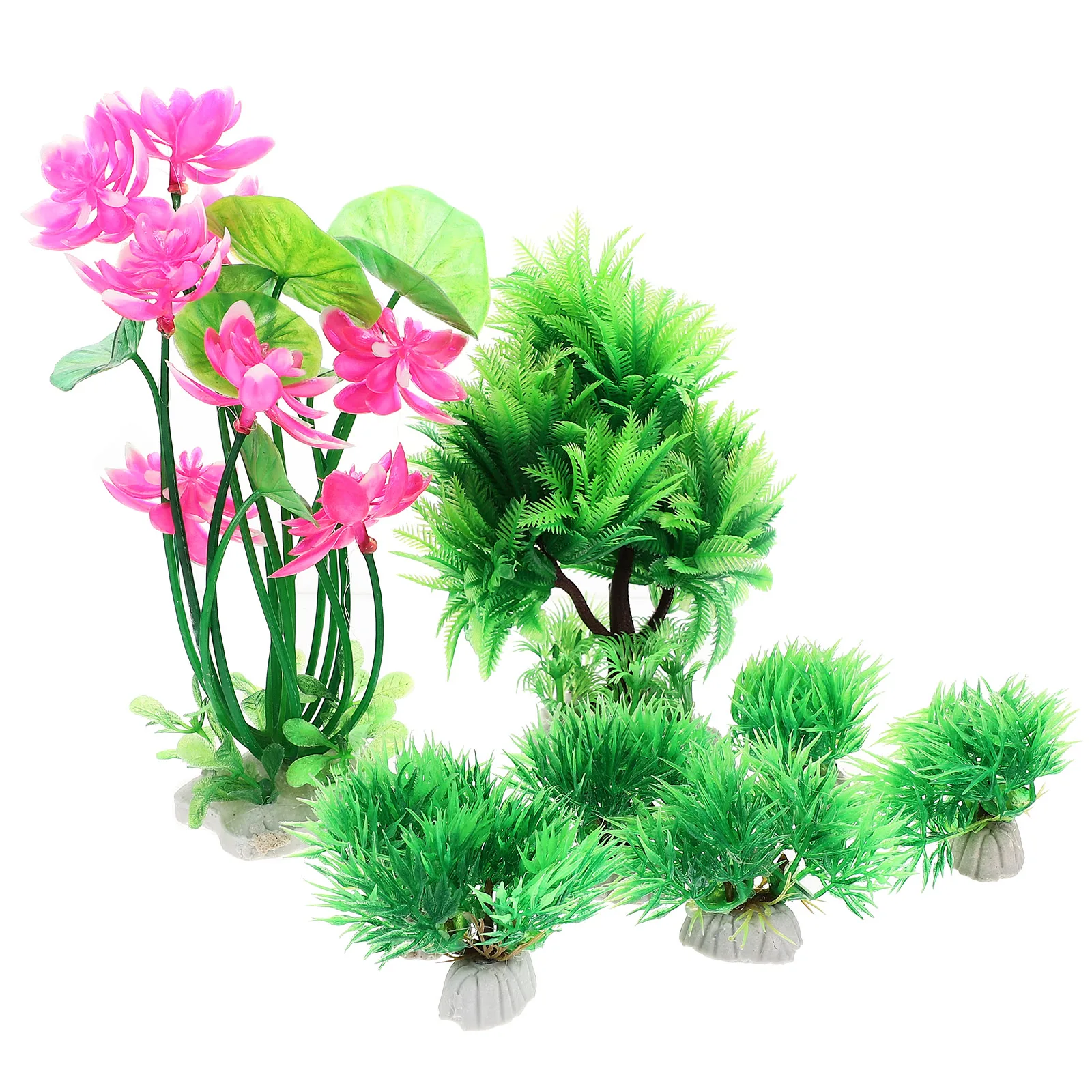 

8 Pcs Aquatic Plants Decoration for Aquarium Fish Tank Artificial Plastic Plant Kits Lifelike Safe Material Beautiful Landscape
