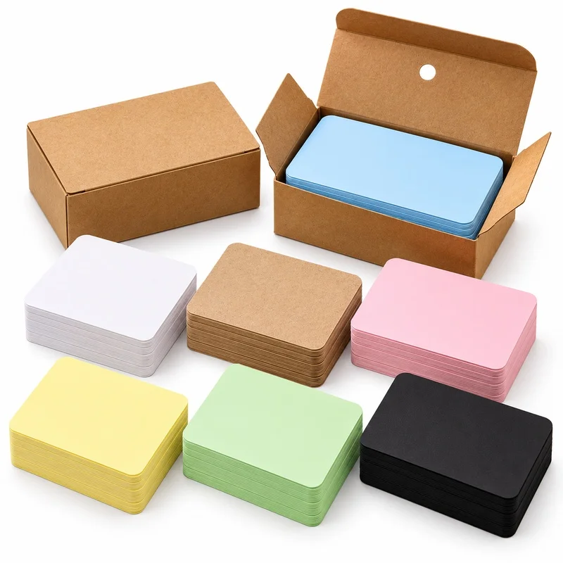 100Pcs Blank Flash Cards Colorful Index Cards DIY Vocabulary Learning Cards for Kids Students Study Notes