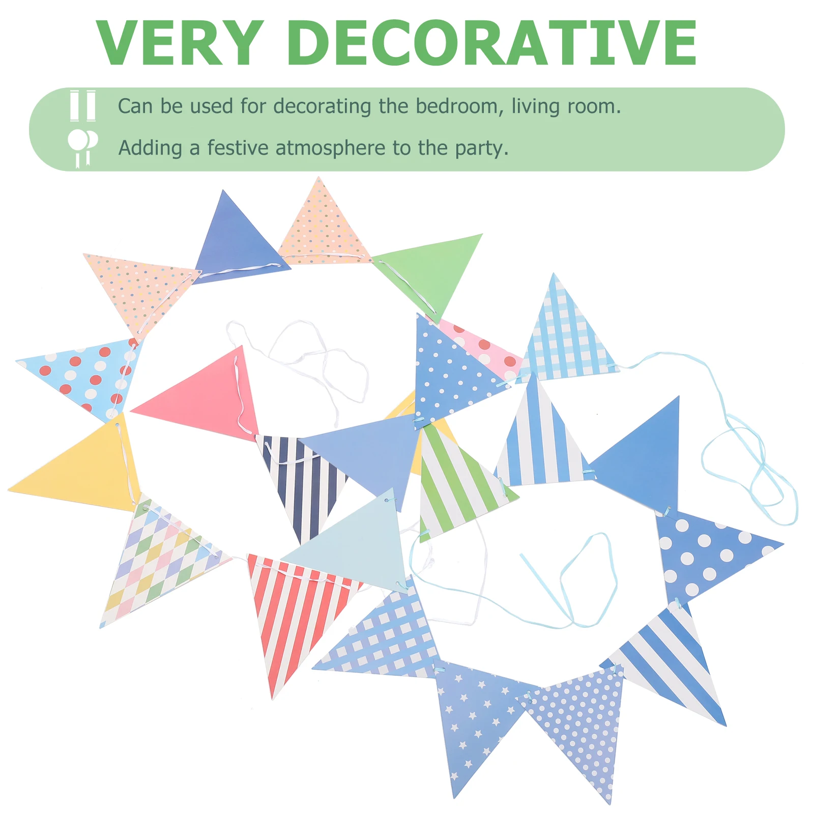 3 Pcs Triangle Bunting Hanging Banner Colorful Flags Party Supplies Birthday Wedding Photo Triangle Banner Holiday Decor