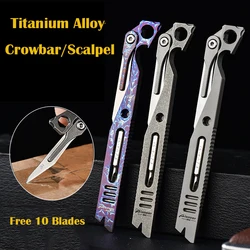 TC4 Titanium Alloy Crowbar Multi-function Screwdriver Scalpel Slider Anti Stress Outdoor Camping Bottle Opener EDC Tools