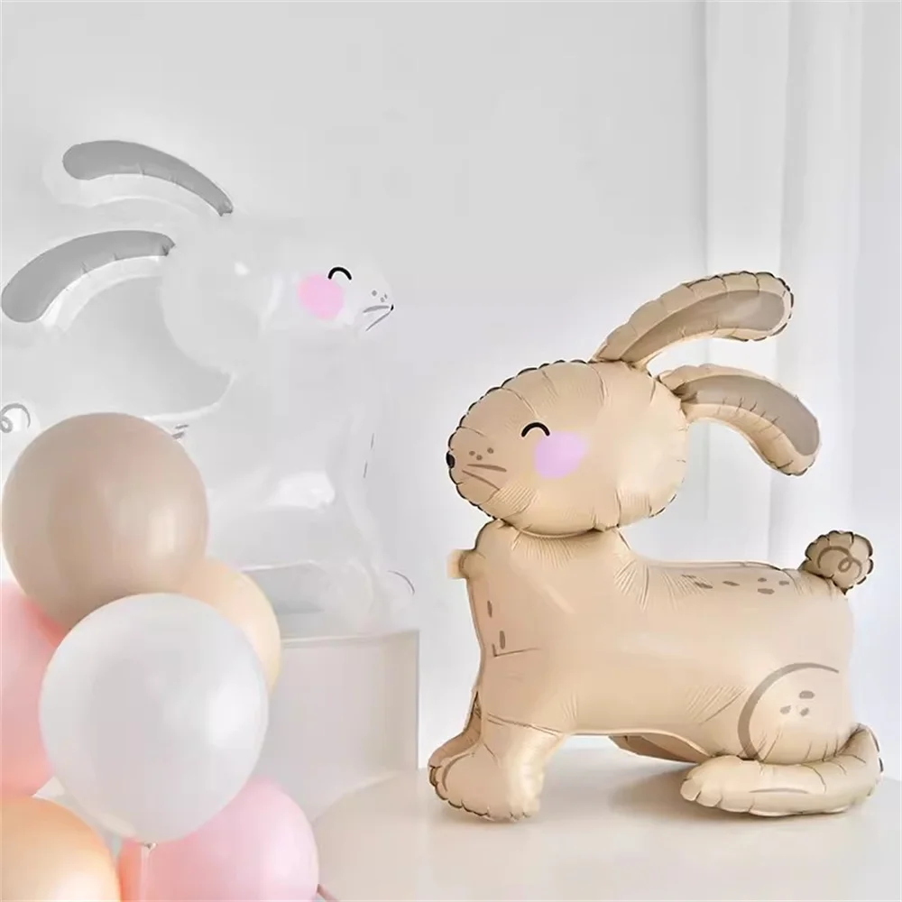 3D Stereoscopic Rabbit Aluminum Foil Balloon Cute Cartoon Animal Ballon Wedding Birthday Party Decor Baby Shower Decor