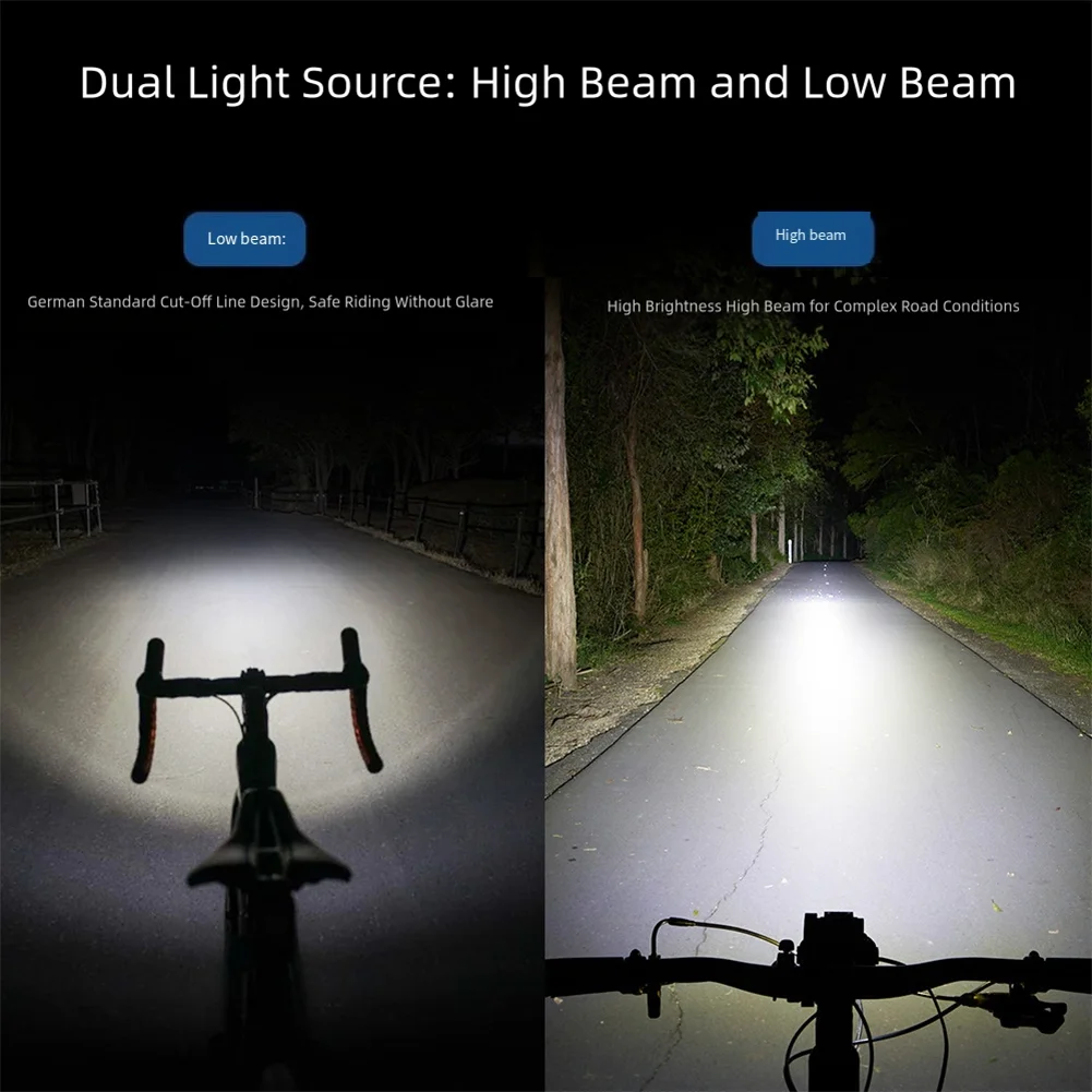 

Беспроводной велосипедный фонарь MTB с дистанционным управлением, 1600 люмен, 7 режимами, блокировкой против беспорядков и батареей 5000 мАч для ночной езды