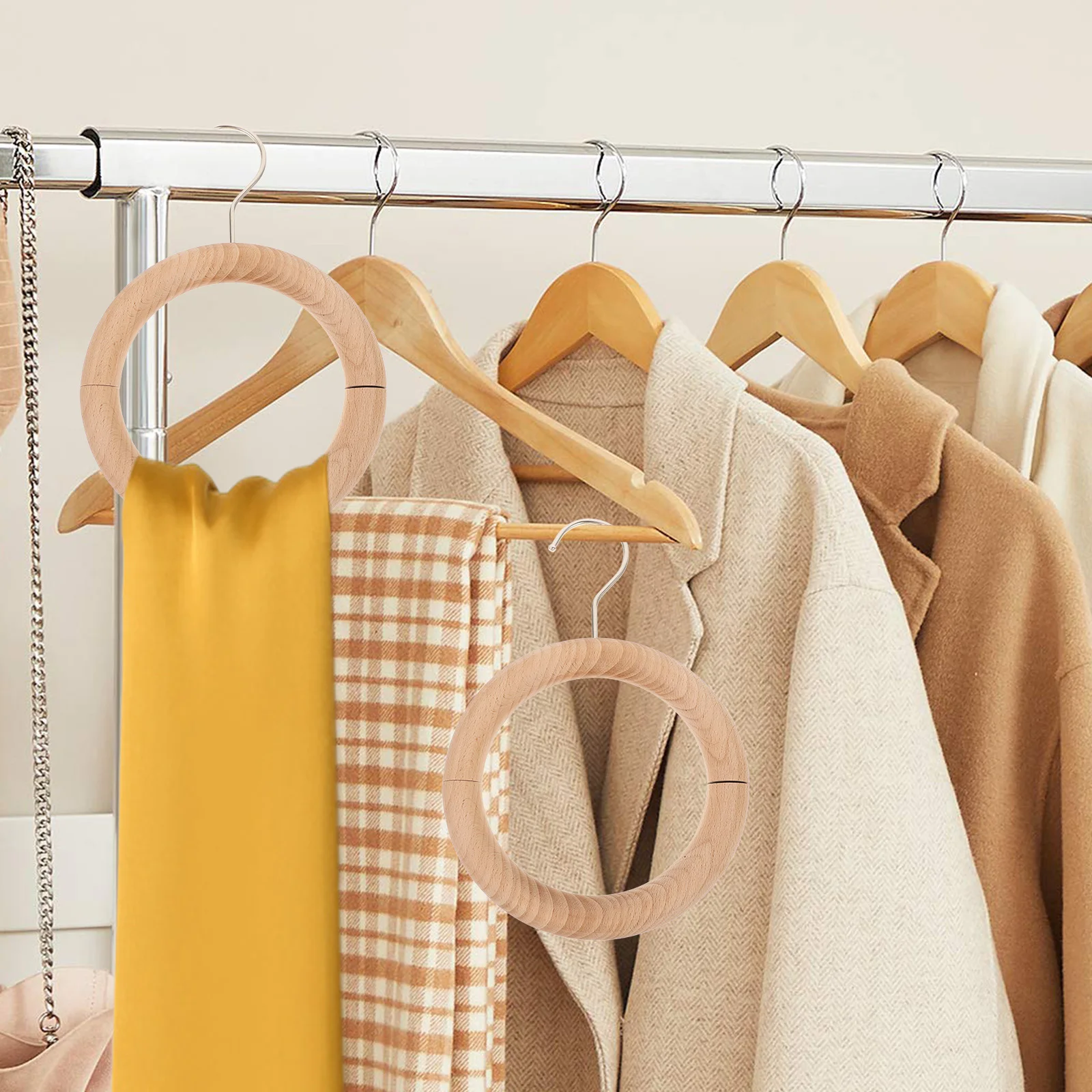 

1Pcs Magnetic Scarf Holder Closet Organizer Multipurpose Belt Tie Hanger Storage Rack Clothes Holding Ring Necktie Shawl