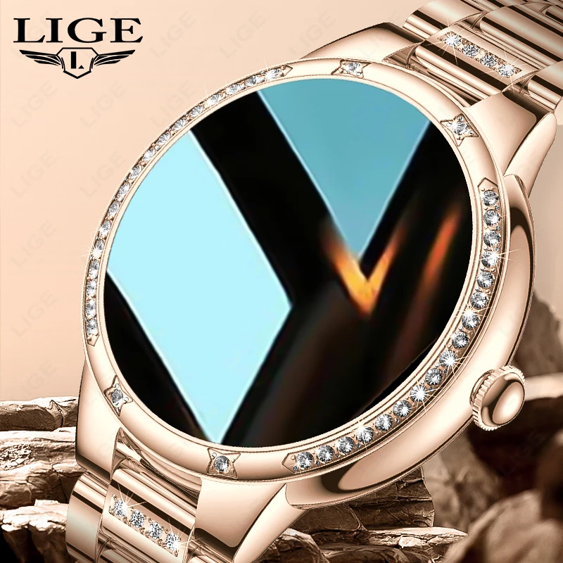 LIGE Fashion Voice Call Smart Watch Ladies Display Custom Watch Face Sports Health Monitor bracciale impermeabile Smartwatch da donna