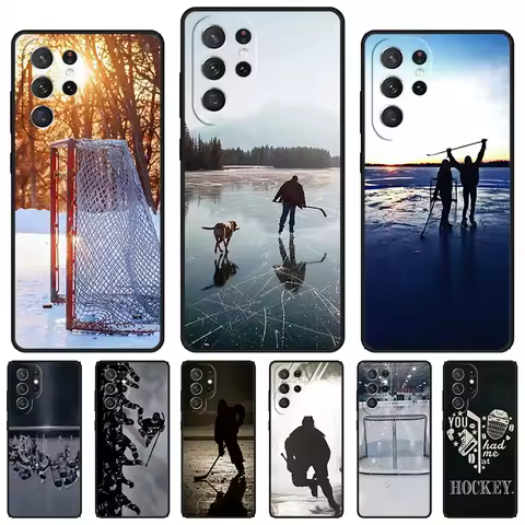 Ice Hockey Rink phone case For Samsung Galaxy S24 S23 S22 Ultra Note 10 20 Plus S8 S9 S10 S20 S21 FE Cover