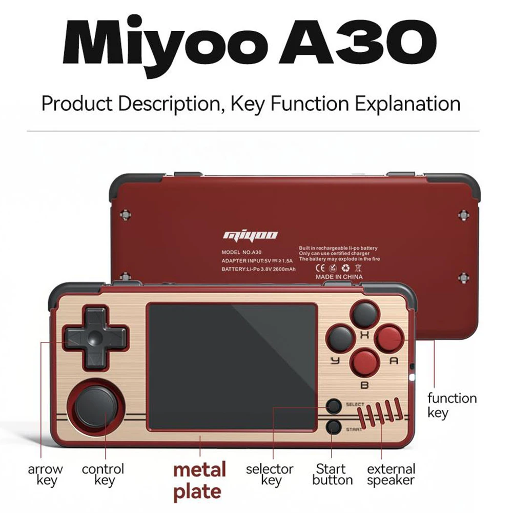 MIYOO MINI A30 Portable Retro Handheld Game Video Games Player 2.8 Inch IPS HD Screen WiFi Linux Open System 64/128GB Gift