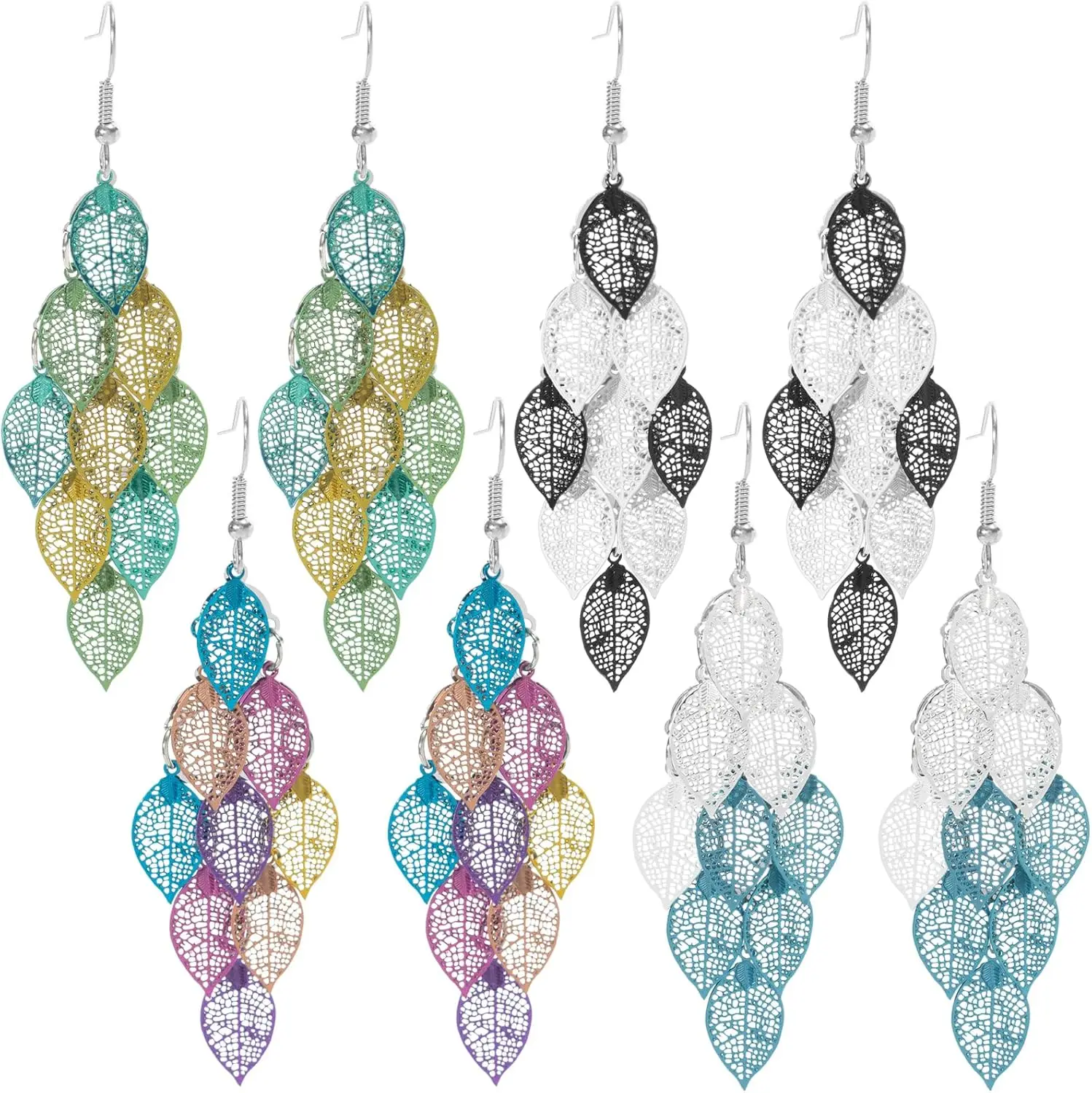 

Colorful Hollow Dangle Earrings Lightweight Fashion Jewelry for Women