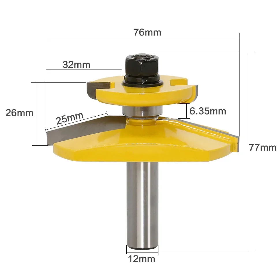 1pc 12mm Shank Raised Panel Router Bit - Ogee Door -3