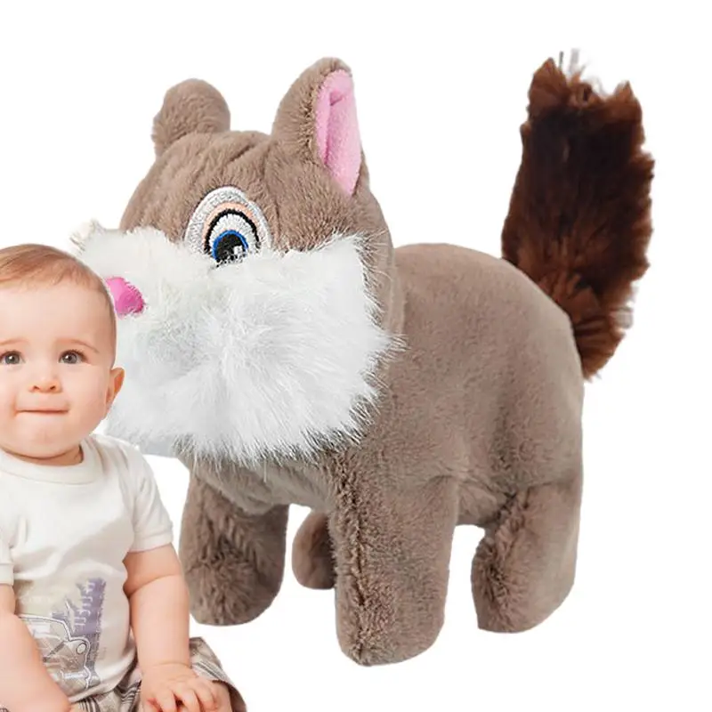 

Squirrel Plush Walking Stuffed Toys Electric Plush Toys For Kids Teens Soft Interactive Comforting Dolls