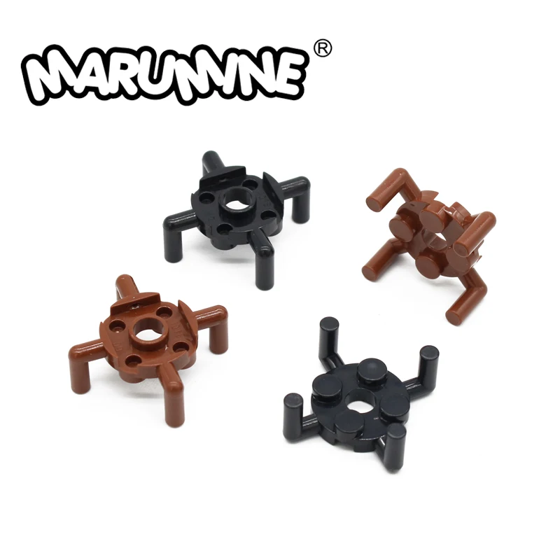 MARUMINE Plate 2x2 with 4 Bars Round 80PCS Building Blocks Connection Axis MOC Brick 98284 DIY Educational Creative For Kids