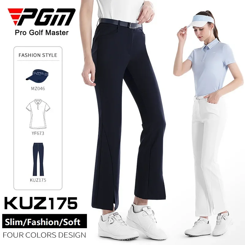 PGM Women Spring Summer Golf Pants Breathable Slim Elastic Flared Trousers Ladies Casual Sweatpant Golf Clothing XS-XL