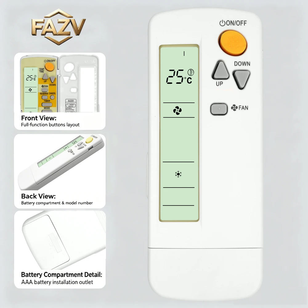 FAZV Air Conditioner Remote for Daikin BRC4C151/155/158 BRC7C610W/611W BRC4C161/162/163/164 BRC4C151