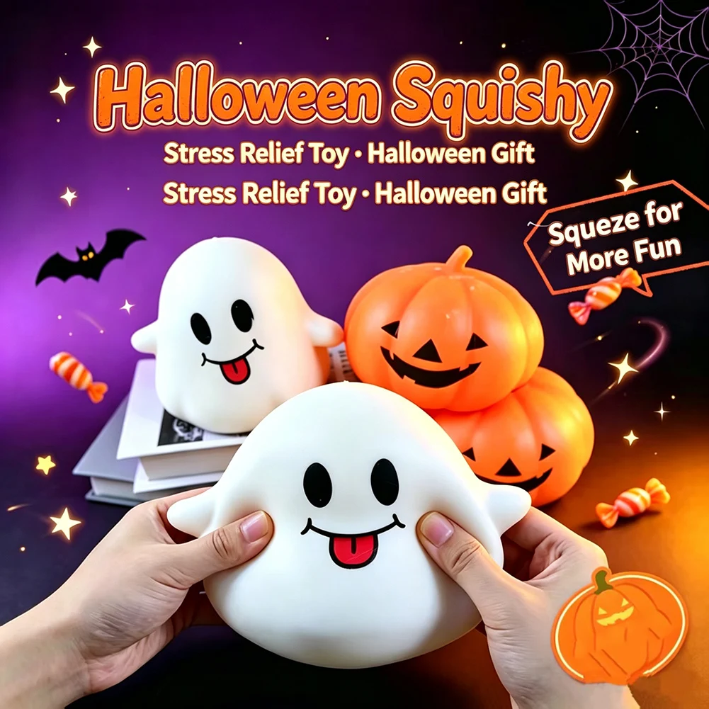 Halloween Squishies Toys,Halloween Cute Ghosts Pumpkin Slows Rebound Pinch Stress Relief Toy,Effective Stress & Anxiety Relief