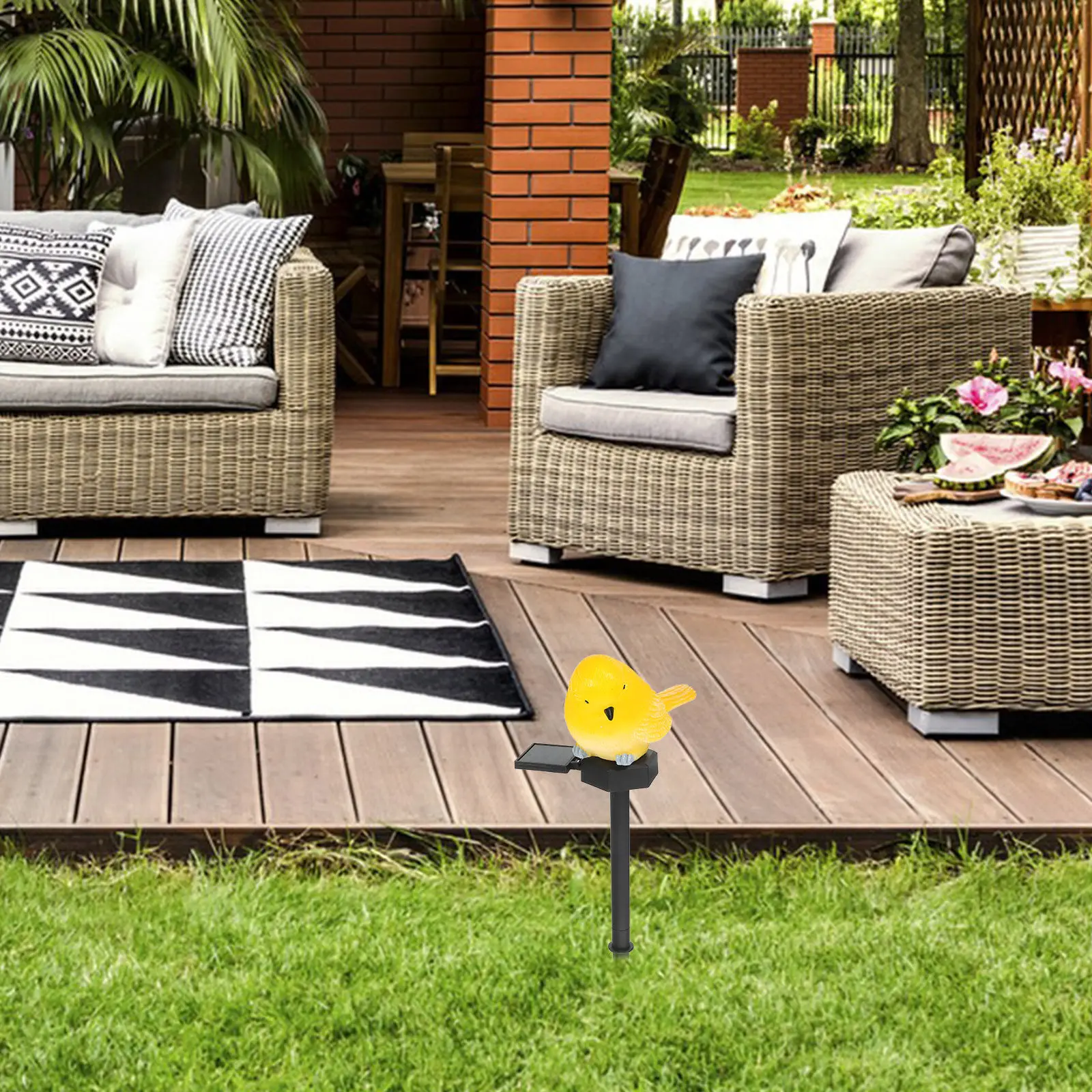 1-個ソーラー鳥型ライト耐久性のあるガーデンランプ芝生庭パティオ屋外景観夜間照明用