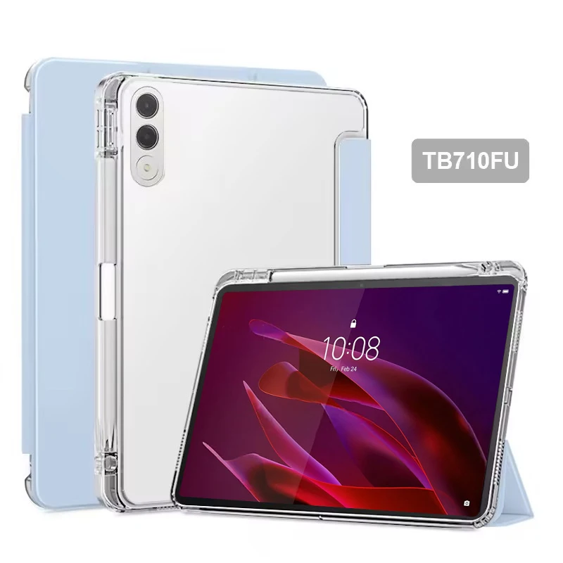Funda para Lenovo Yoga Tab 11,1 tb710fu con soporte para bolígrafo, funda triple de cuero PU con soporte trasero suave para tableta, funda para Yoga Tab 11,1
