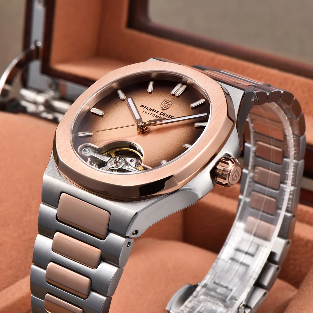 2026 Pagani design tourbillon automatic men's watches luxury sapphire mechanical men's watch luminous steel watch men's gift box view 3