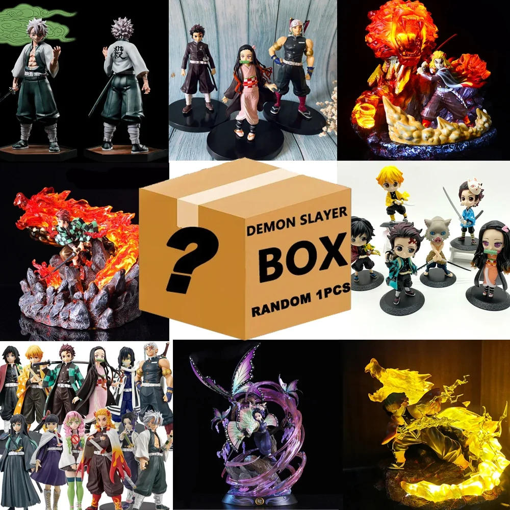 

Demon Slayer Kimetsu no Yaiba аниме фигурка Mystery Box случайный персонаж ПВХ фигурка Коллекционная игрушка в подарок для фанатов слепая