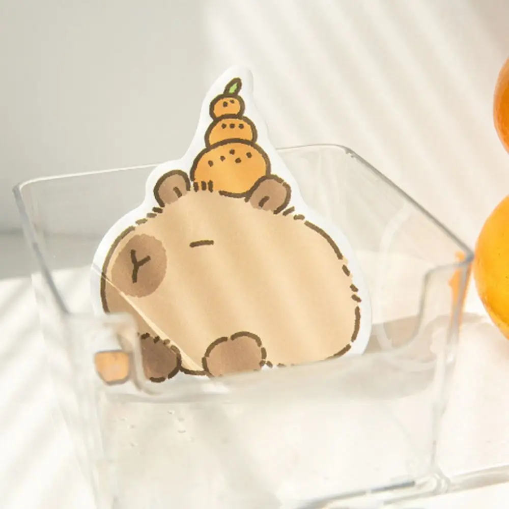 Kawaii Capybara Sticky Notes Pad Portable Durable Account Material Stickers Multifunction Multi-purpose Stationery Stickers