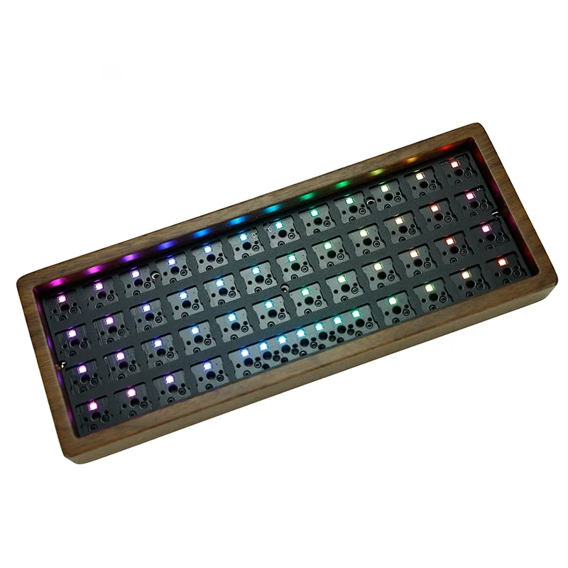 Imagem -02 - Mifuny-mini Kit Teclado Gaming Mecânico 60 de Madeira com Fio Tipo-c Hot Swap Junta Rgb Custom Escritório Jogos Qmk Via