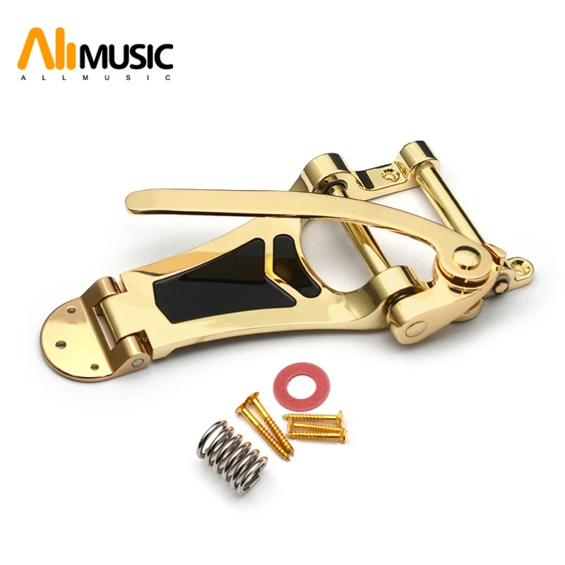 

B-70 G ES 355 Guitar Vibrato Bridge tailpiece for Arch Top Archtop Hollow Semi Hollow Jazz Electric Guitar Chrome Gold