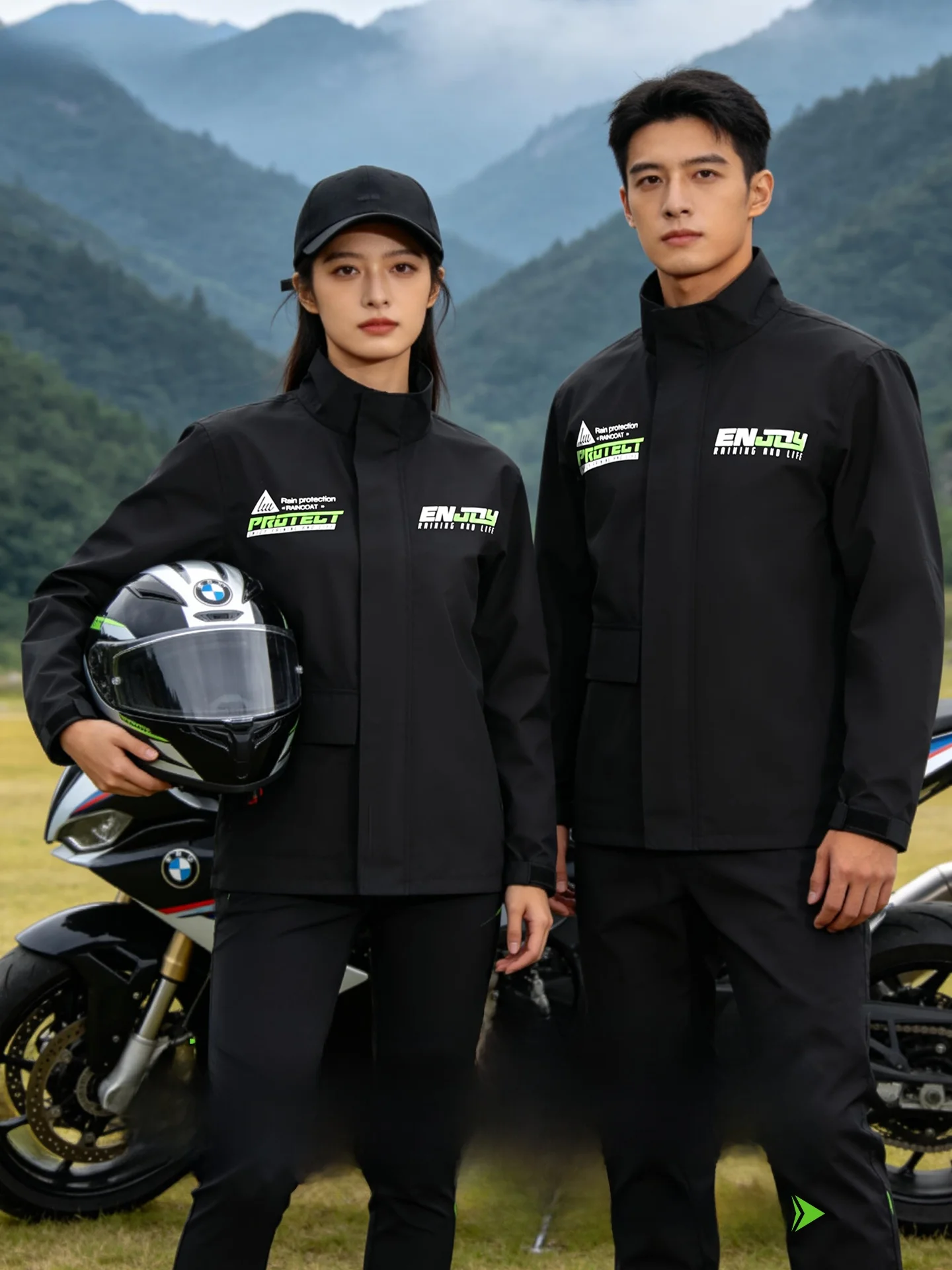 

Motorcycle Rain Suit Set Unisex Waterproof Riding Raincoat Rain Pants Delivery Rider Special Heavy Rain Protection Two-Piece ...