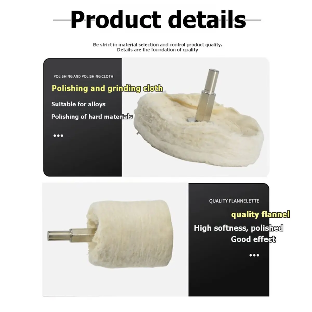 DT81 11 Pcs Buffing Wheel for Drill Buffer Multi-Specification Buffing Pad Polishing Wheels Kit for Metal Glass Wood Etc