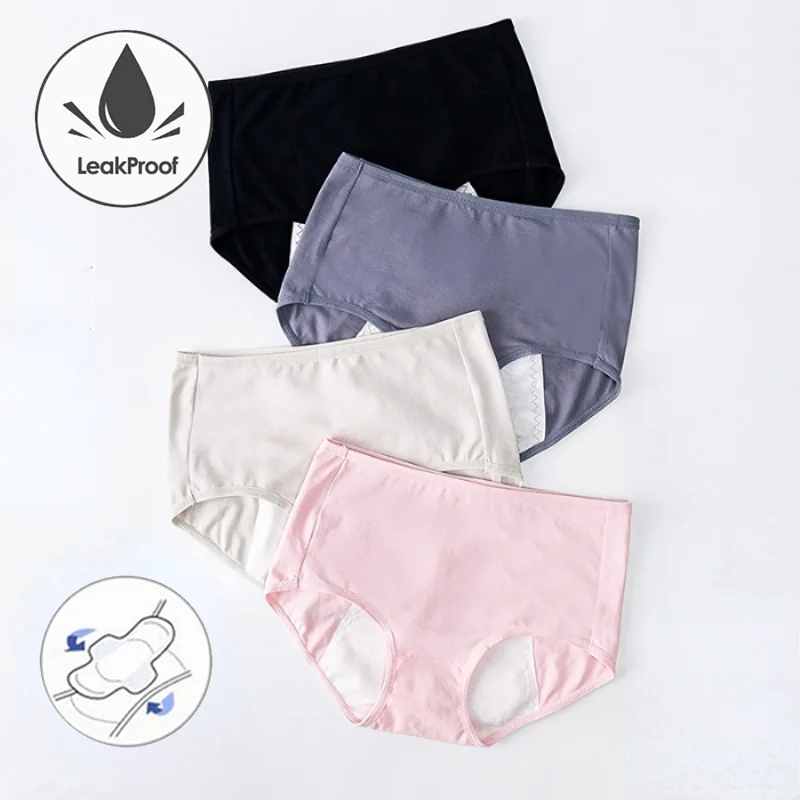 Leak Proof Menstrual Panties Physiological Underwear Womens Comfortable Cotton Panties Breathable Female Waterproof Briefs