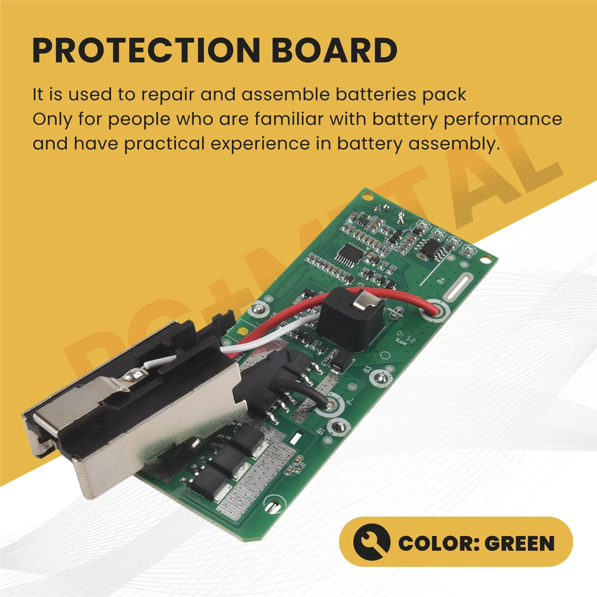 ABQR Li-Ion Battery Charging Protection Circuit Board PCB Replacement for 18V P108 RB18L40 Multimeter Multitool