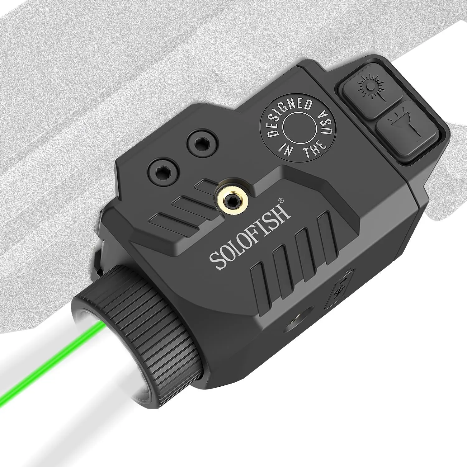

800lm Pistol Light Laser Combo with Adjustable Rail, Shockproof Green Laser Sight and Strobe Function, Rechargeable