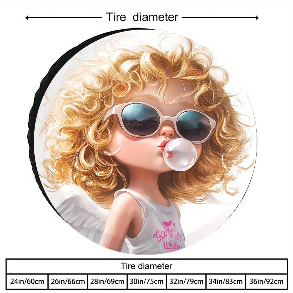 Bubble Angel Patterned Tire Covers, Featuring A Cute And Sweet Style, Suitable For Mpvs, Station Wagons, Compact Cars, And Famil