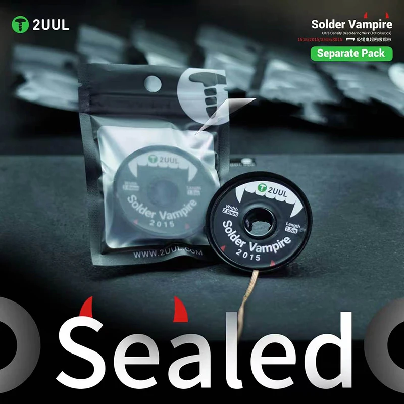 2UUL Solder Vampire 1515/2015/2515/3015 Ultra Density Desoldering Wick (10Rolls/Box) Motherboard PCB BGA Soldering Tools
