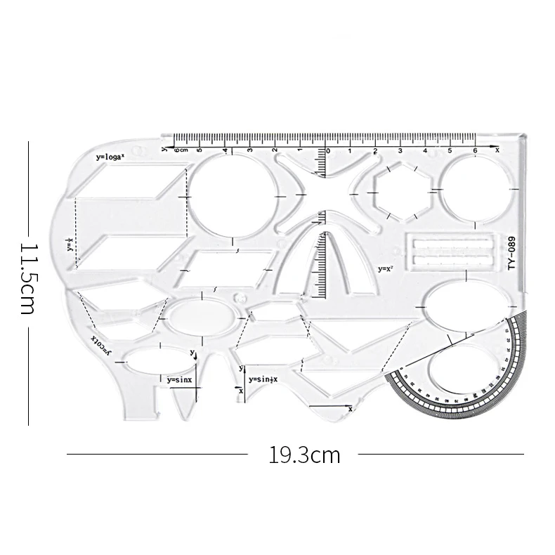 Multifunctional Geometric Ruler Geometric Drawing Template Measuring Tool for School Student Office Architecture Measuring Rule