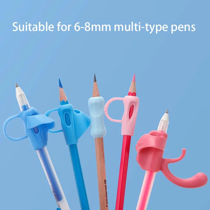 Tenwin Children Writing Correction Device Aid Grip Posture Correction Device Silicone Baby Learning Writing Tool for Students