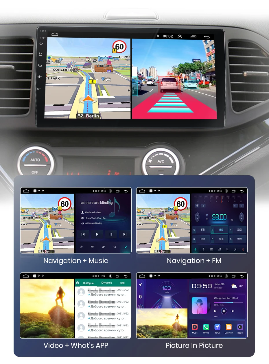 Junsun Wireless CarPlay Android Auto Autoradio für KIA Morning Picanto 2011 - 2016 GPS Multimedia 2 din – Detail 20