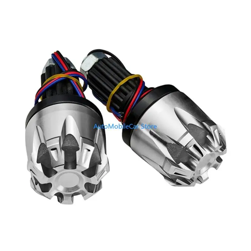 G8TE Motorcycle Handlebar End with LED Lights Modification Lighting Modes Quick Installation Metal Plastic Bike Accessories
