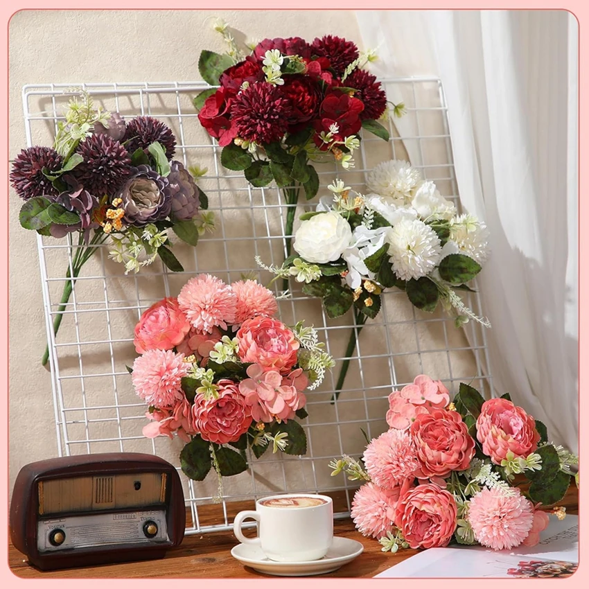 

Artificial Flowers 32Cm Big Silk Peony Wedding Brial Bouquet Festival Wreath Decor Vase HomeRoom Yard Party Scrapbooking DiyGift