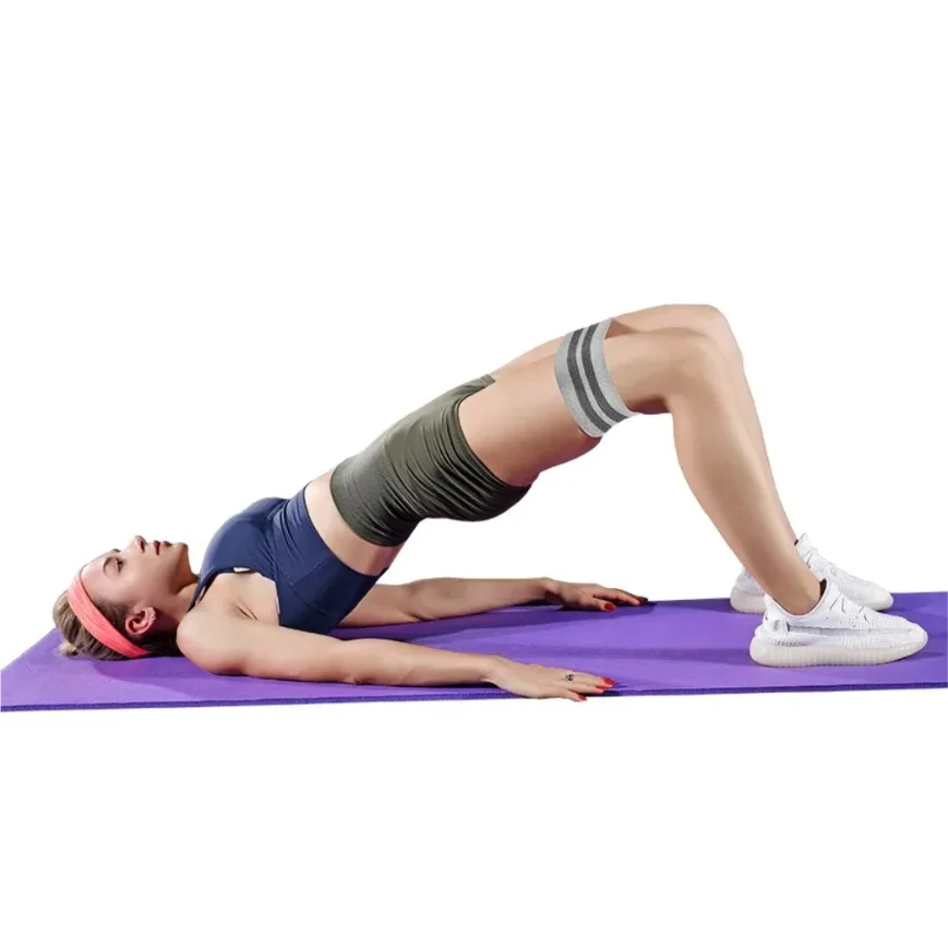 Faixas elásticas de resistência de tecido para glúteos e coxas perfeitas para agachamentos, treinos de quadril e espólio, ioga e academia, fitness