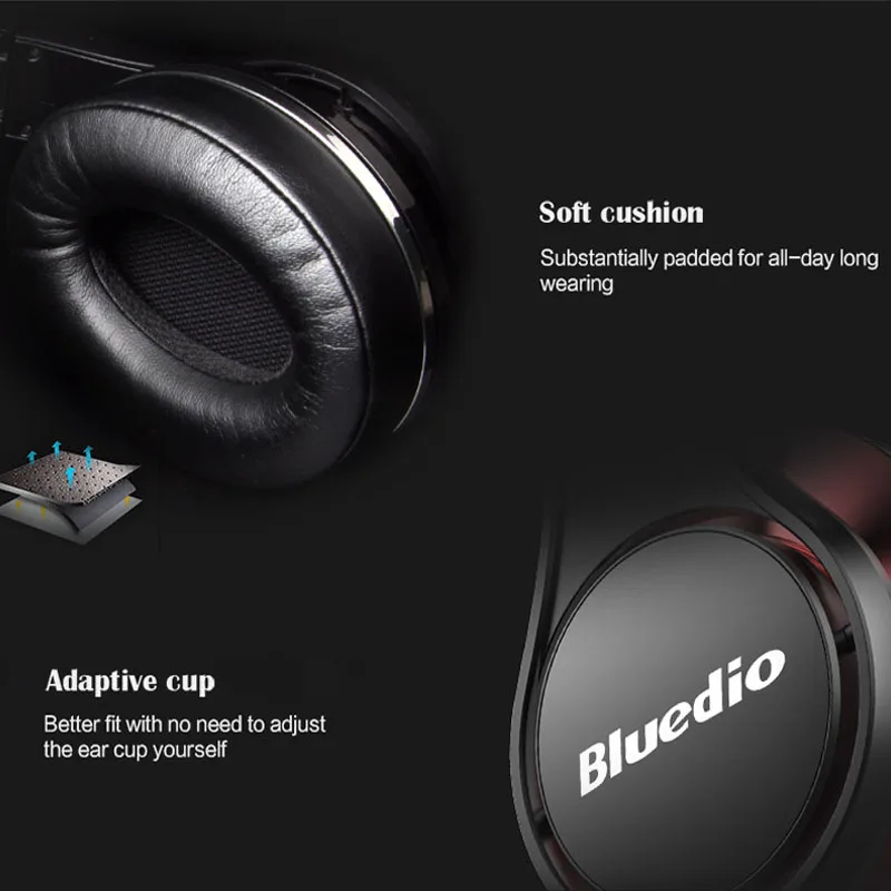 Bluedio U UFO Bluetooth Headphone PPS8 3D Surround Sound HD Wireless Headphone With Mic Over-ear Wired Earphone TWS Headsets view 6