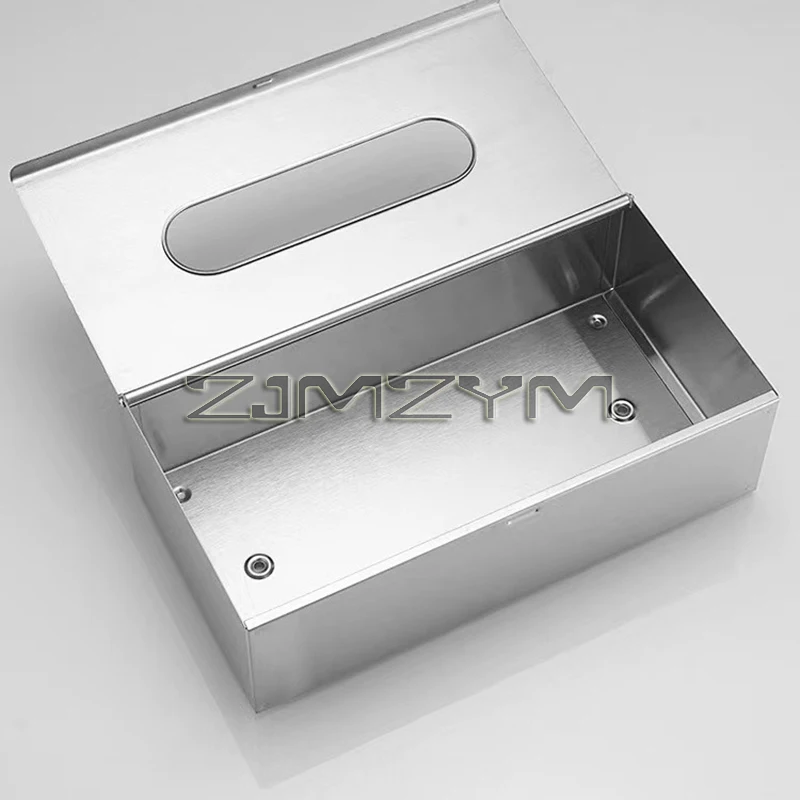 Wall Desktop Dual-purpose Tissue Box Highend Luxury Stainless Steel Paper Holder Hotel Restaurant Office Home Napkin Storage Box
