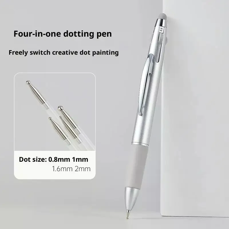 4in1 Nail Dotting Pen Nail Art Dotting Tools In Ballpoint Pen Design Nail Art Tip Dot Paint Manicure Kit