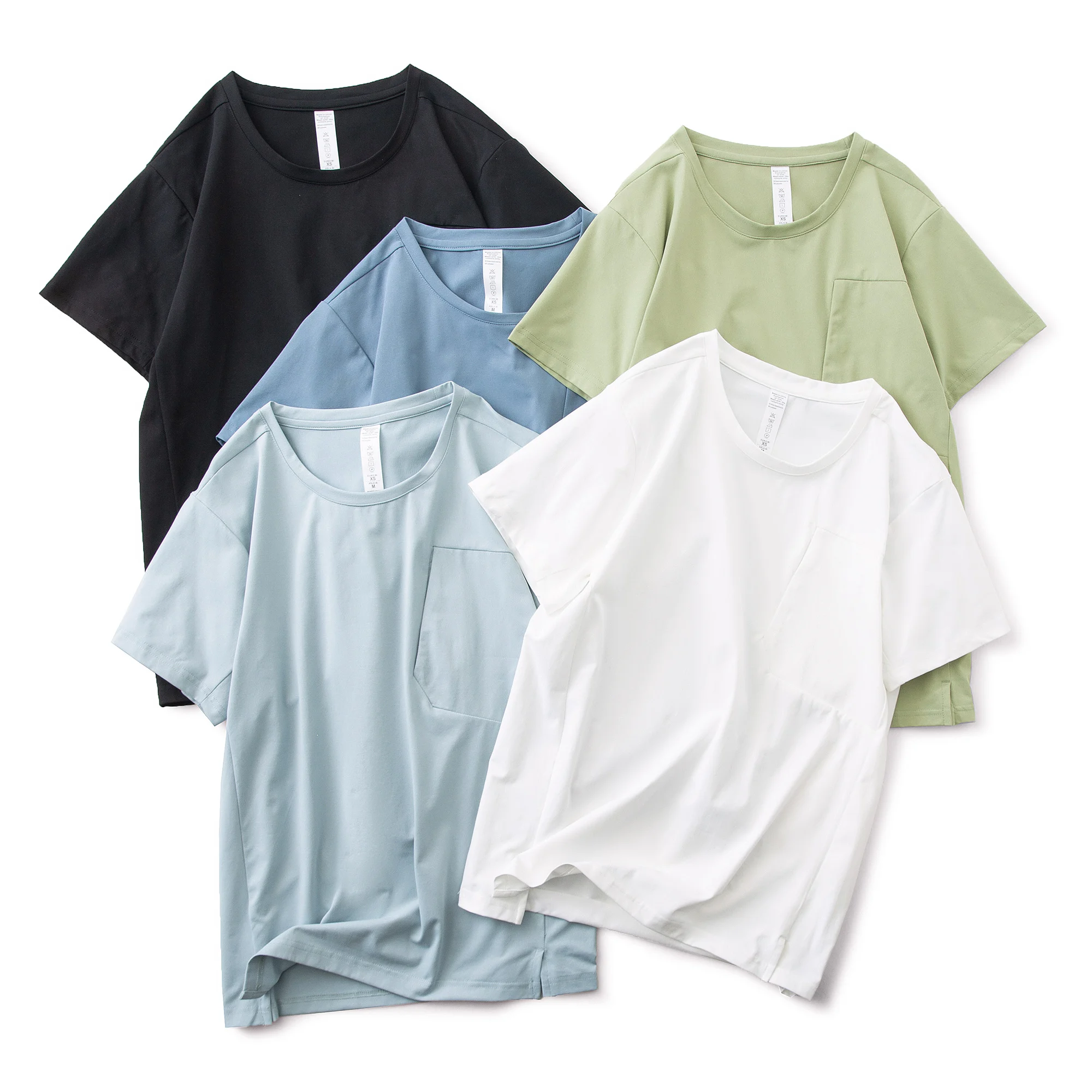 

Men's Summer Thin Ice Silk Qui Dry round Ne f Sve T-irt Casual Sportswear Outdoor Faionable Stand Fit Tee