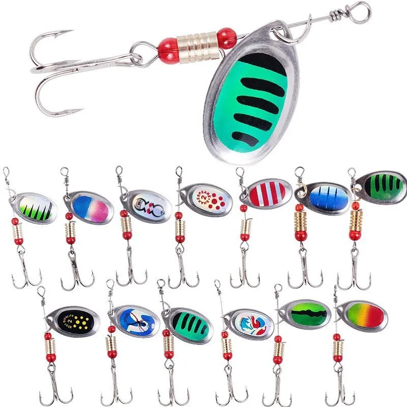 10PCS/lot 6cm 3g Metal Spoon Spinner Spoonbait Fishing Lure set Crankbaits Fishing Wobblers Pike Crochet Kit Artificial Bait